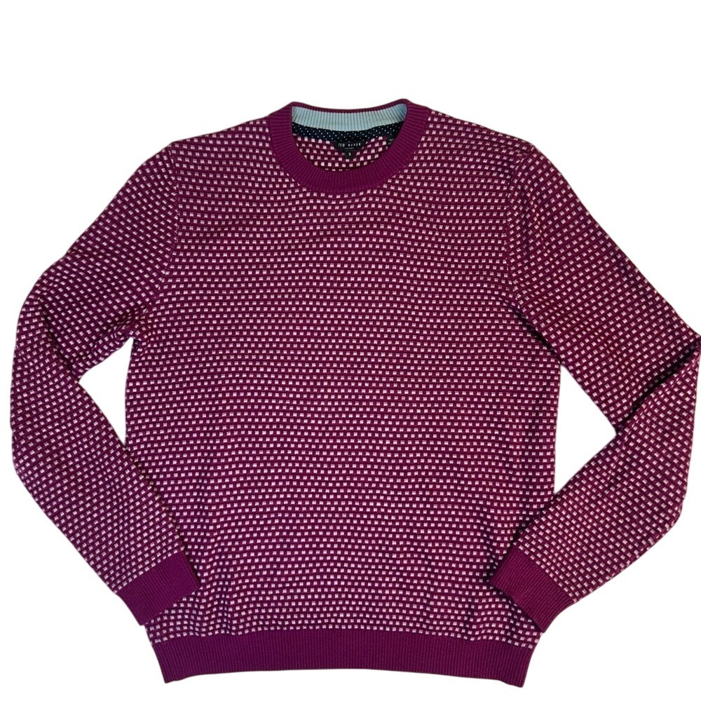 TED BAKER Men's Crew Neck‎ Acrylic Wool Blend Sweater Size 3 Medium $175